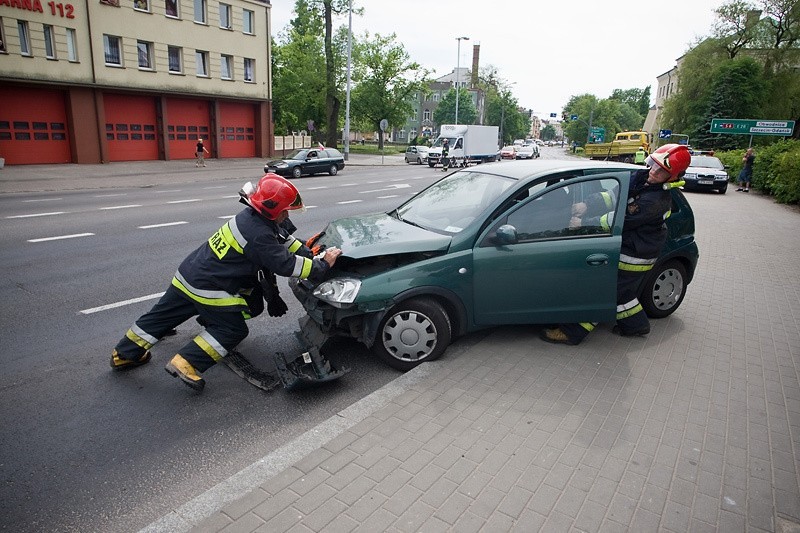 Kolizja na Rynku Rybackim w Słupsku