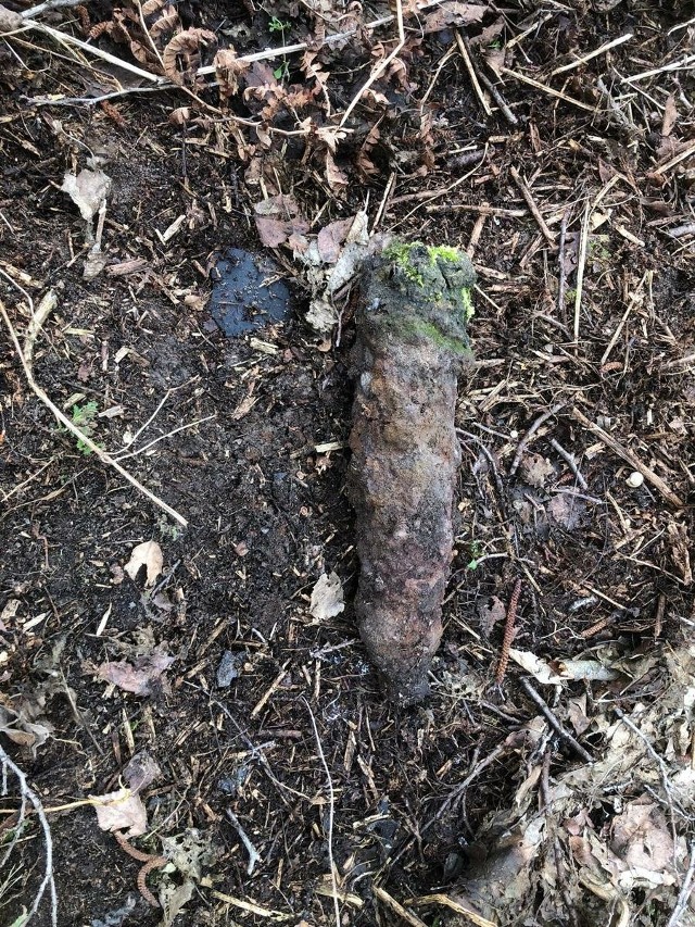 Znaleziony niewybuch, to pocisk odłamkowy kal. 76 mm, uzbrojony z zapalnikiem, pochodzących najprawdopodobniej z okresu II Wojny Światowej.
