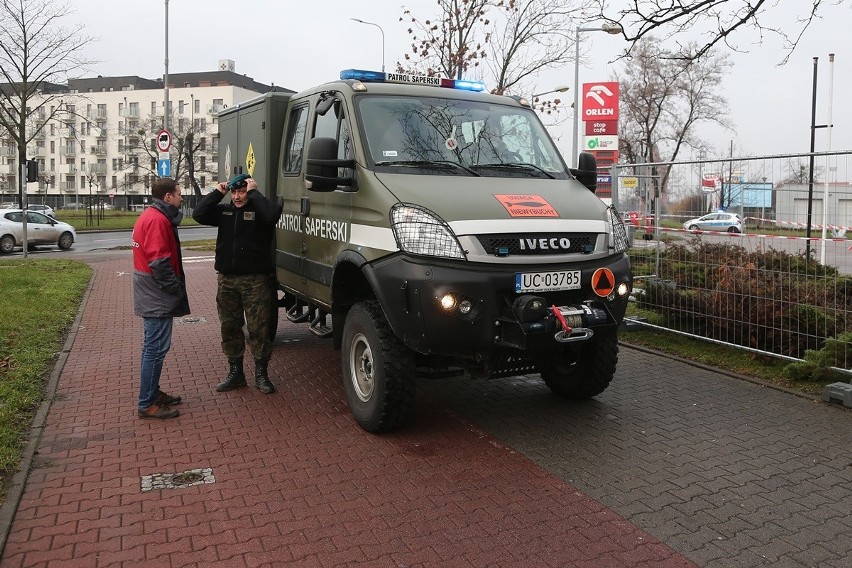 Niewybuch na stacji benzynowej Orlenu przy ul. Ślężnej