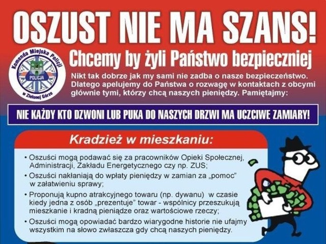 Na złodziei i włamywaczy szczególnie narażone są osoby starsze, które często nieznajomych darzą zbyt wielkim zaufaniem