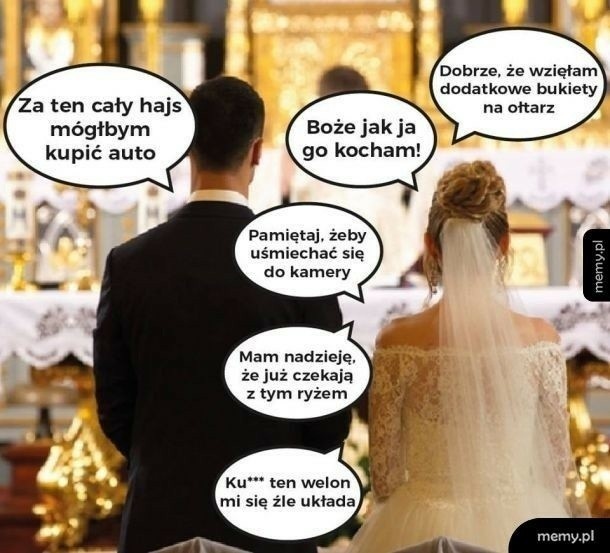 Sprawdź najlepsze memy o weselu. To temat do żartów dobry,...
