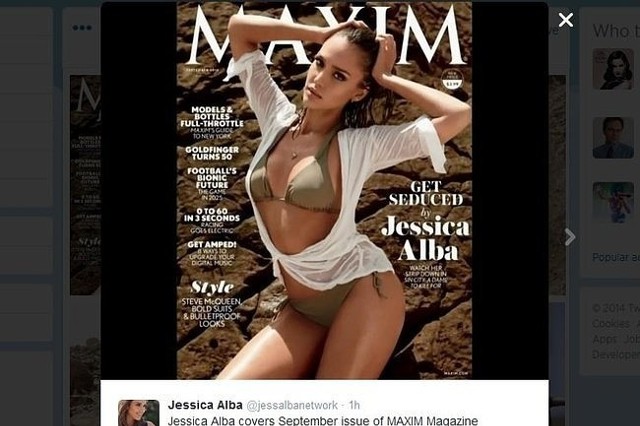 Jessica Alba w magazynie "MAXIM" (fot. screen z Twitter.com)