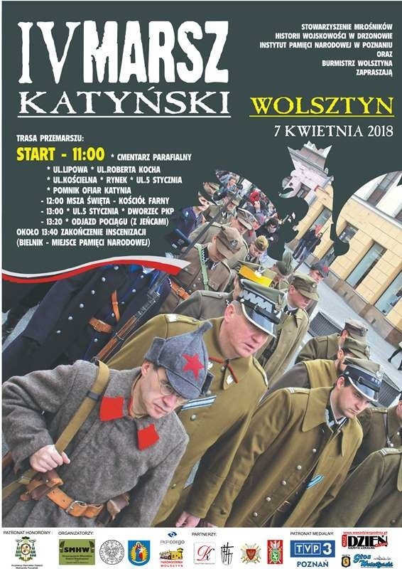 W sobotę, 7 kwietnia o godz. 11 w Wolsztynie przy cmentarzu parafialnym rozpocznie się IV Katyński Marsz