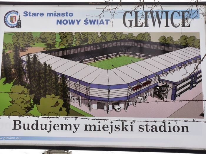 Budowa stadionu Piasta Gliwice (styczeń 2010)