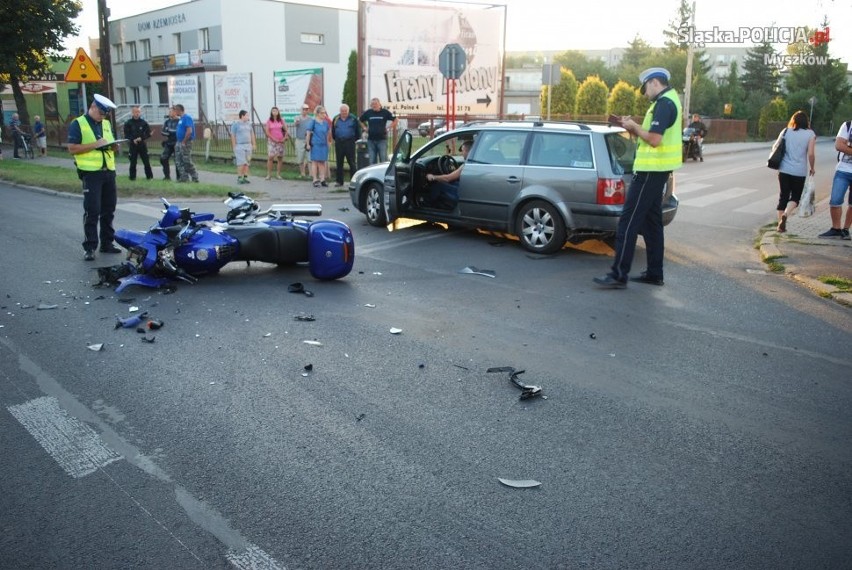 Motocyklista z obrażeniami trafił do szpitala