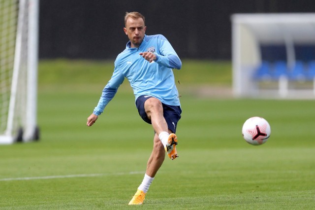 Kamil Grosicki podczas treningu swojego klubowego zespołu WBA.