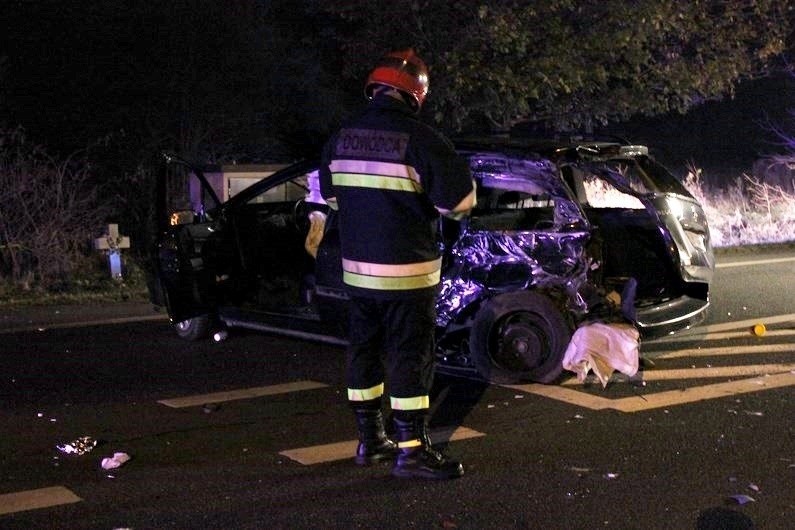 Wypadek busa pod Puławami. Dwie osoby trafiły do szpitala
