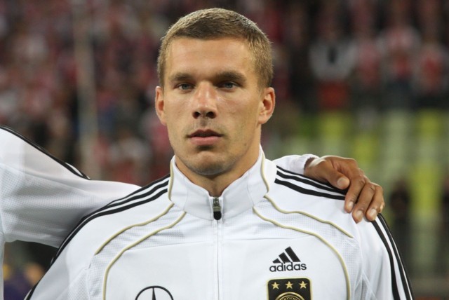 6.09.2011, Gdańsk: Lukas Podolski przed meczem Polska - Niemcy