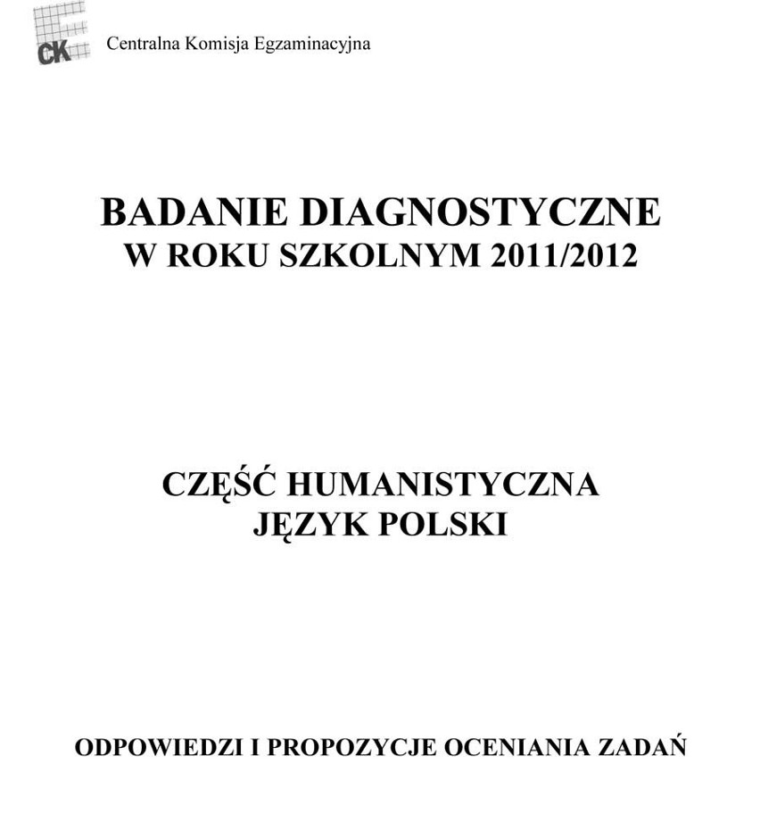 Próbny egzamin gimnazjalny 2012: Język polski - odpowiedzi