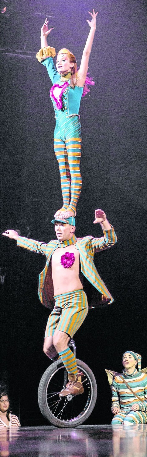 Artyści Cirque du Soleil, aby utrzymać wysoki poziom przedstawienia, trenują około sześciu godzin każdego dnia