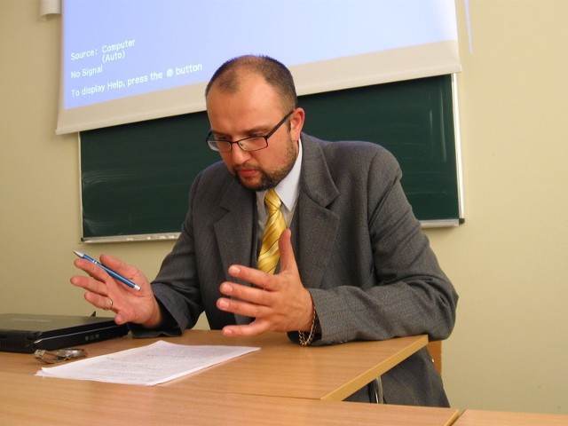 Dr Michał Urbańczyk z UAM w Poznaniu wygłosił wykład pt. "Filozoficzne podstawy tolerancji religijnej w Europie".