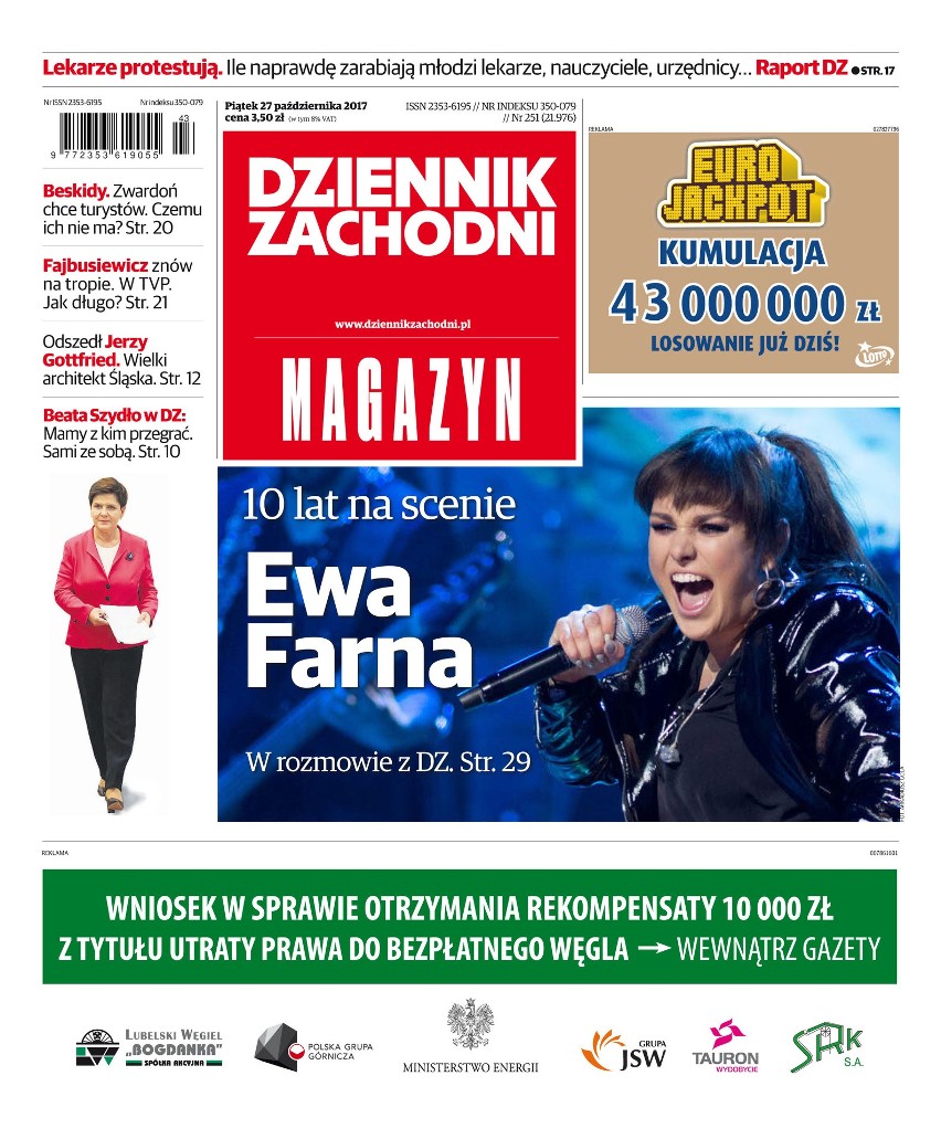 Alternatywne okładki Dziennika Zachodniego MAGAZYN 27.10.2017