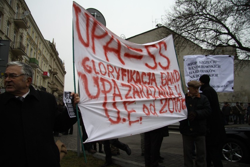 Prezydent Ukrainy w Lublinie: Był protest i kilka transparentów (ZDJĘCIA)