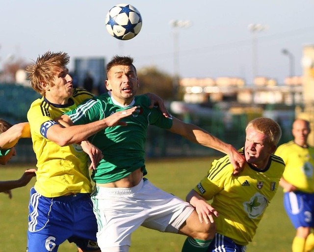 Drugiego gola dla Radomiaka w meczu z Olimpią Elbląg strzelil Cichos.