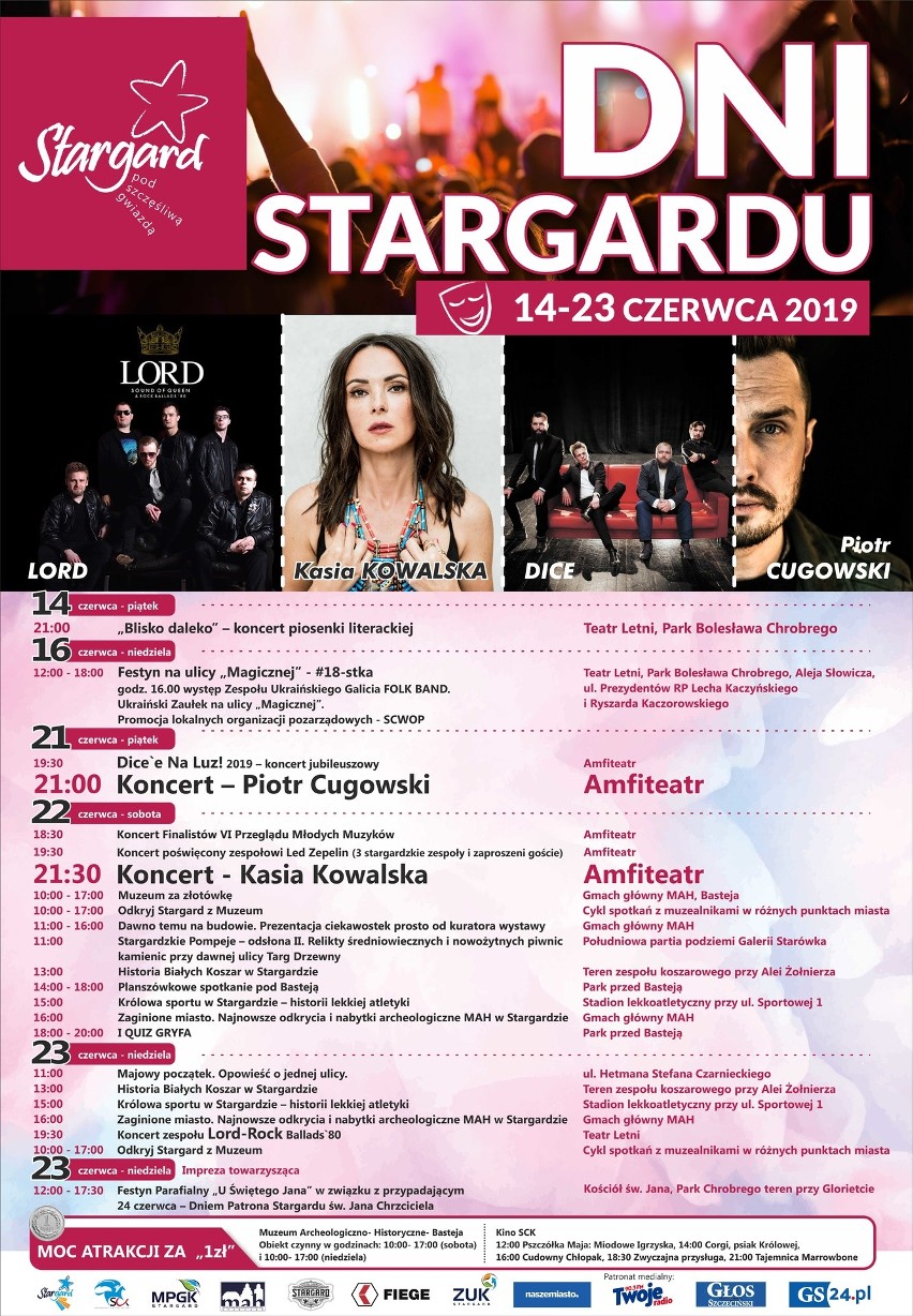 Dni Stargardu 2019 - PROGRAM. Koncertowe, historyczne, turystyczne! 