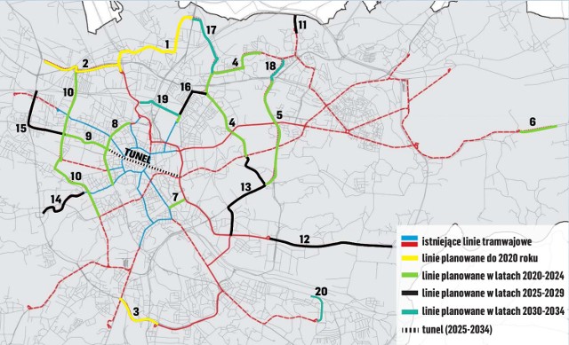 Jeżeli miasto nie zdecyduje się na budowę metra, to planowana jest budowa tunelu tramwajowego pod centrum i 20 nowych linii.