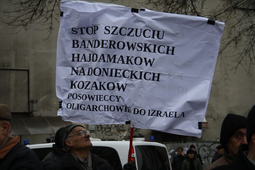 Prezydent Ukrainy w Lublinie: Był protest i kilka transparentów (ZDJĘCIA)