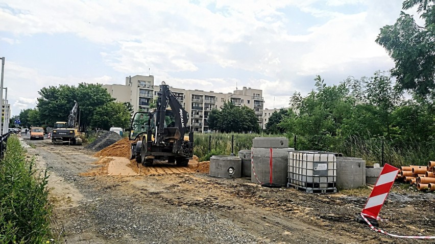 Budowa drogi na Malince w Opolu.