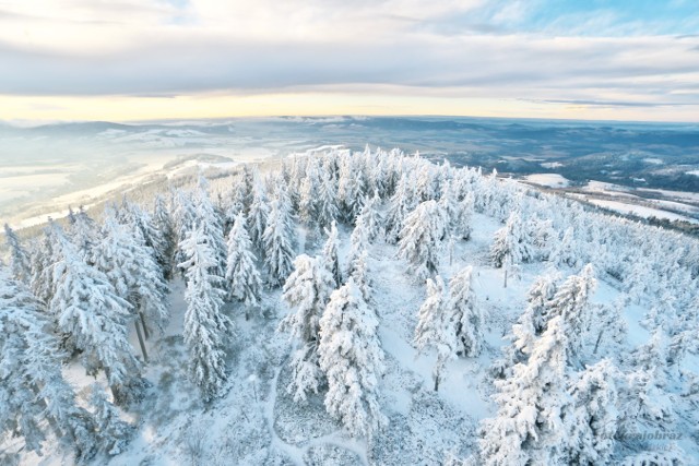 Zimowy widok z Trójmorskiego Wierchu.