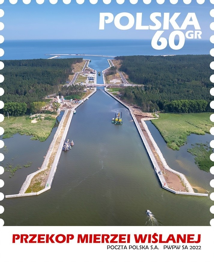 Poczta Polska wydała znaczek z okazji otwarcia przekopu Mierzei Wiślanej. Na następnym ma być port w Elblągu [ZDJĘCIA]