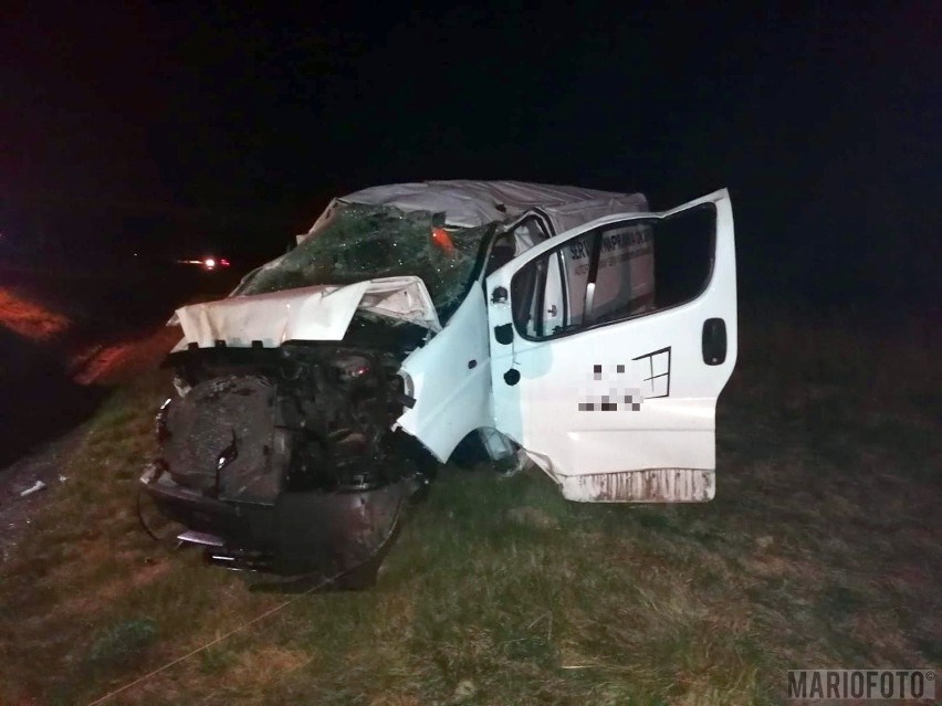 Wypadek na autostradzie A4. Bus wypadł z drogi na pas zieleni