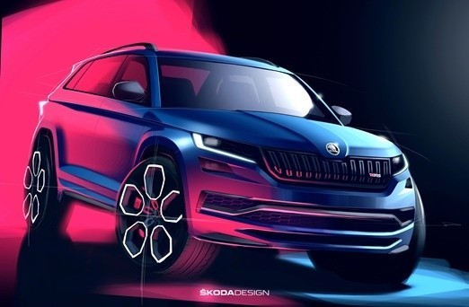 Skoda Kodiaq RS Pierwszy SUV w odmianie RS, charakterystycznej dla sportowych samochodów Skody, zadebiutuje w październiku, podczas salonu samochodowego. Fot. Skoda