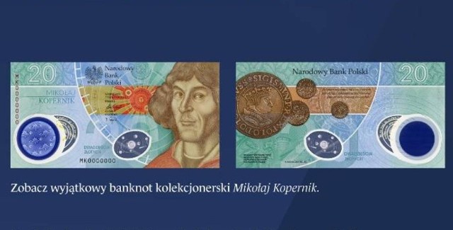 Banknot kolekcjonerski Mikołaj Kopernik ukaże się w nominale 20 zł, w nakładzie do 100 000 egzemplarzy