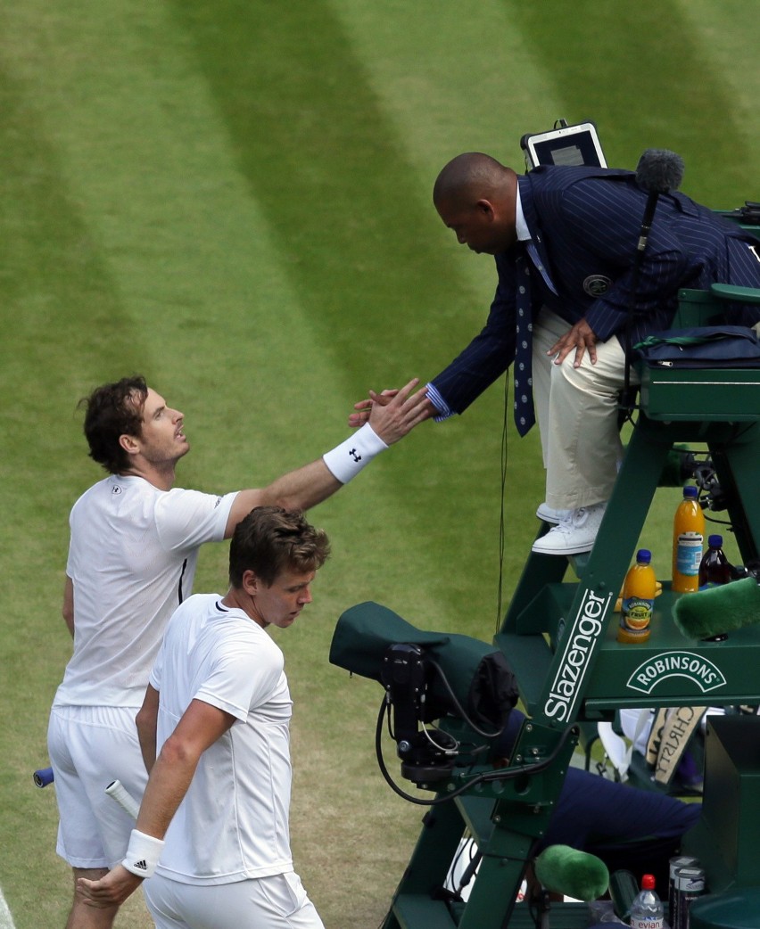 Andy Murray podczas tegorocznego Wimbledonu.