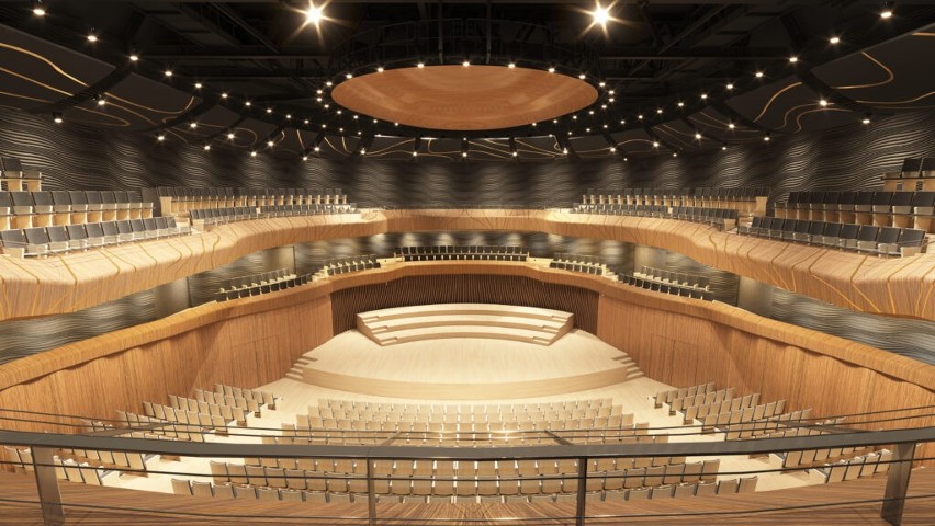 Sala koncertowa w Cavatina Hall, wizualizacja