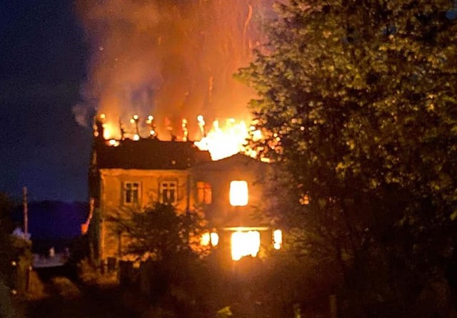 Pożar budynku w powiecie zgorzeleckim