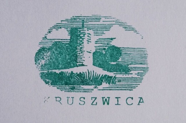 Jedna z pieczątek, którymi można potwierdzić pobyt w Kruszwicy, prezentuje Mysią Wieżę