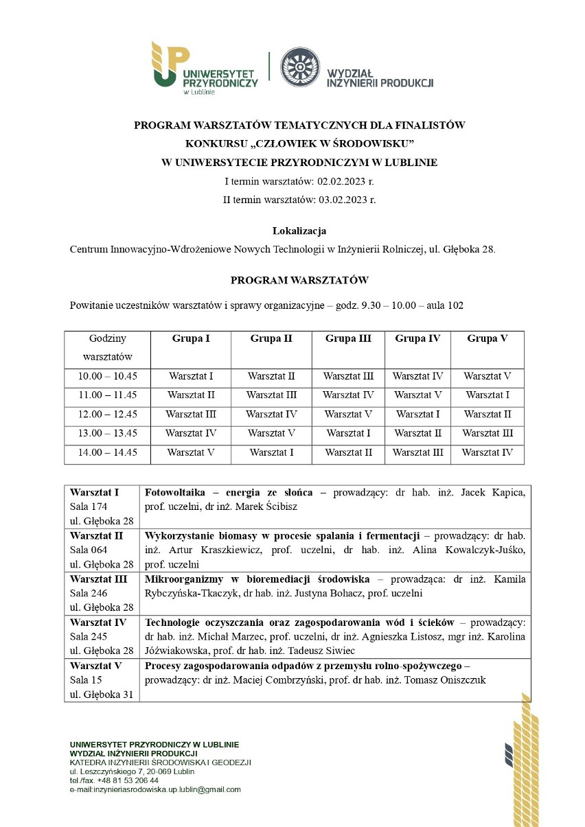 Kolejny etap konkursu „Człowiek w środowisku”