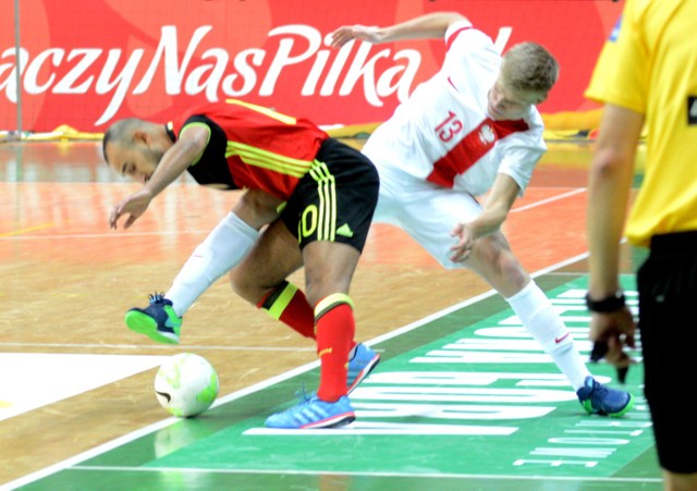 Mecz Polska - Belgia w Futsalu.