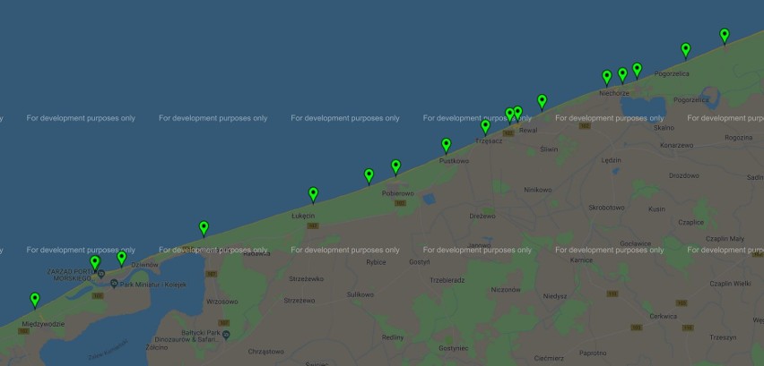 Sinice w Bałtyku 2018 - zamknięte i otwarte plaże (mapa)