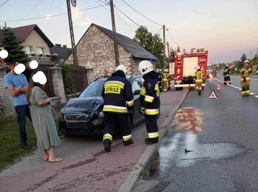Zderzenie czterech samochodów na drodze krajowej w Przegini