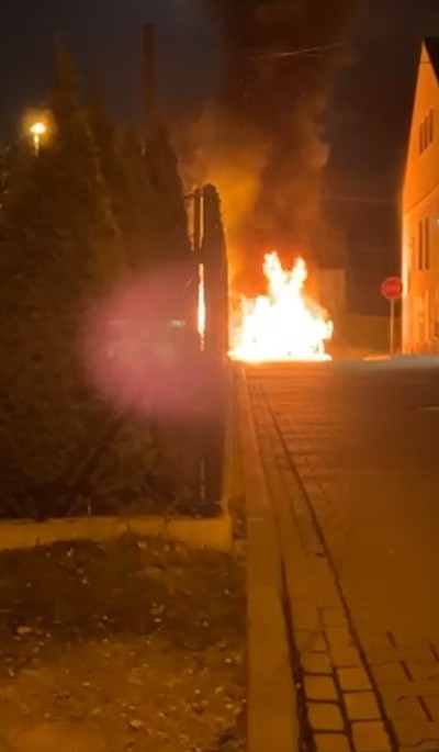 Pożar samochodu w Mydlnikach