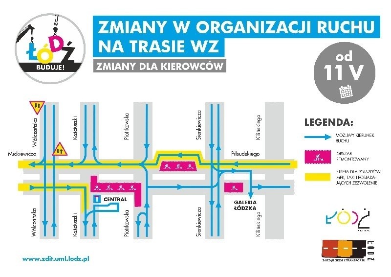 Budowa trasy W-Z: W przyszłym tygodniu kolejne zamknięcia ulic w centrum