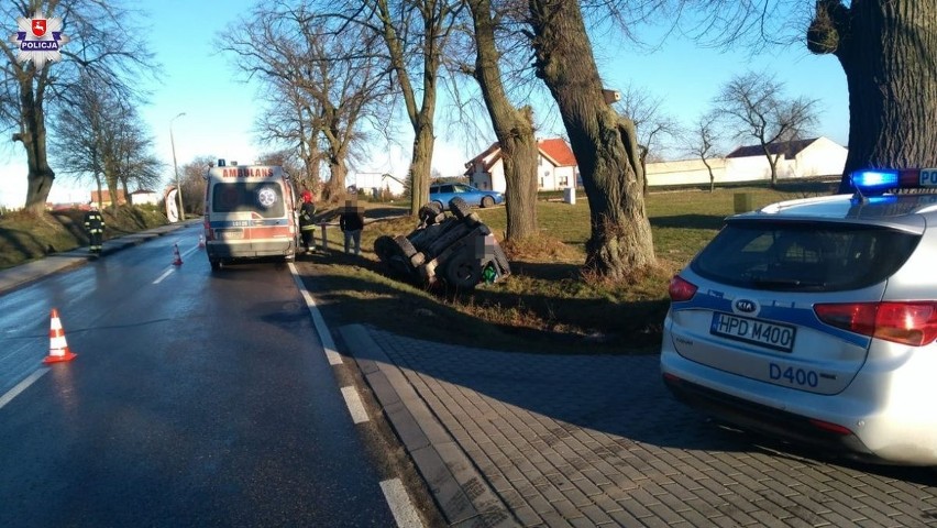 Jawidz: Jechał za szybko i stracił panowanie nad samochodem. Dachował