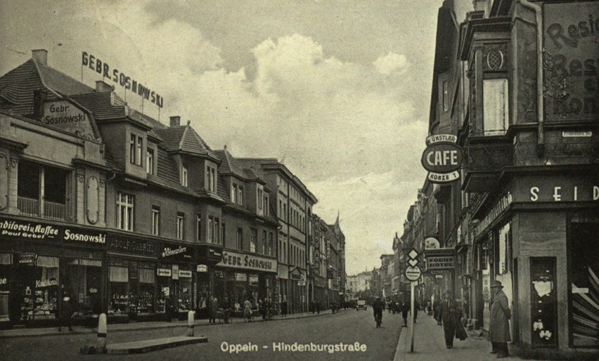 Oppeln, Hindenburgstrasse. Rok 1938. Ulica Krakowska w Opolu...