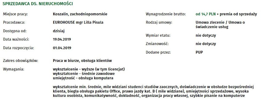 Jeśli szukasz pracy w Koszalinie i okolicach to sprawdź...