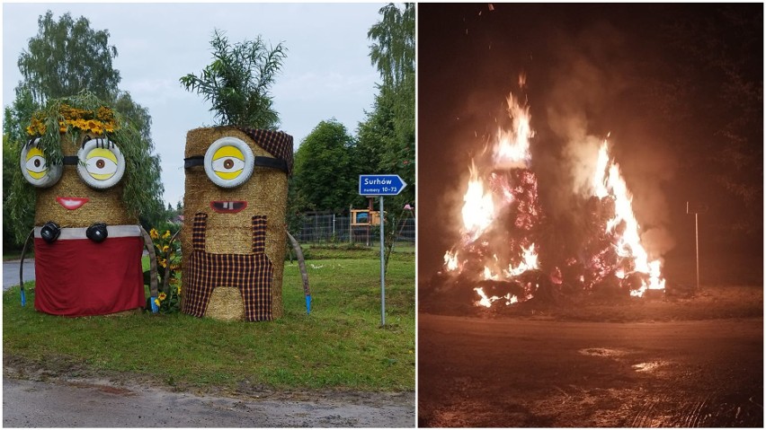 Lubelskie. Pożar dzień przed dożynkami. Ktoś podpalił słomiane minionki