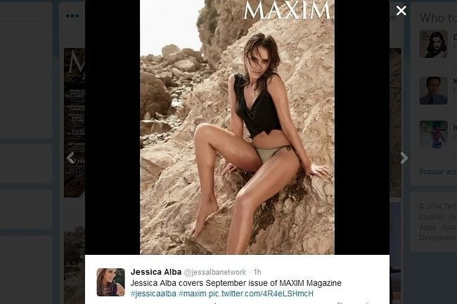 Jessica Alba w magazynie "MAXIM" (fot. screen z Twitter.com)