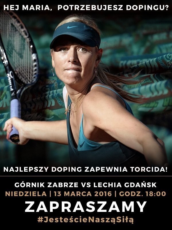 Maria Szarapowa na plakacie promującym mecz Górnika Zabrze