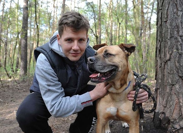 Kamil Chanas w wolnych chwilach opiekuje się psami z zielonogórskiego schroniska