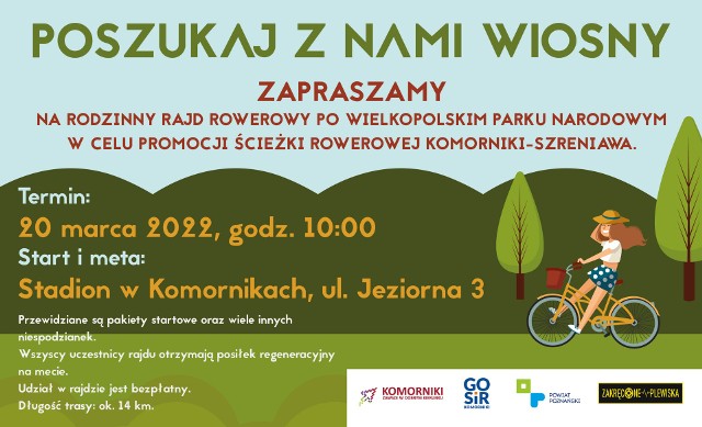 Rajd rowerowy "Poszukaj z Nami Wiosny" to kolejna inicjatywa grupy kolarzy amatorów pod nazwą "Zakręcone Plewiska"