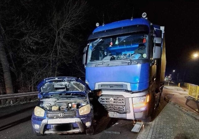 Na miejscu nocnej kolizji w Kunowie