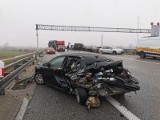 Wypadek i praliż na drodze S8 pod Łaskiem. W trzech wypadkach zderzyło się 10 samochodów! ZDJĘCIA