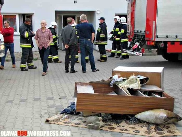 Pożar budynku socjalnego przy ul. Techników w Jelczu-Laskowicach