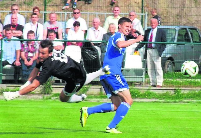 Maciej Jankowski w przedsezonowych sparingach Wisły zdobył trzy gole. W sobotę w tej dobrej sytuacji nie pokonał bramkarza Soły.