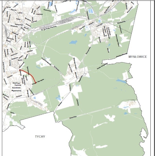 W Katowicach powstanie 1,5 kilometrowa droga przez las MAPA